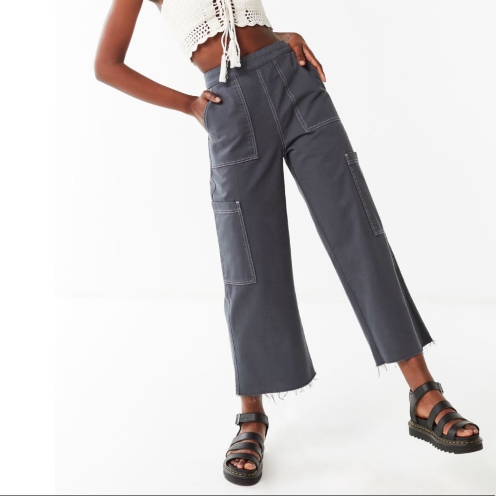 Urban Outfitters Raw Hem Cargo Pant in Gray